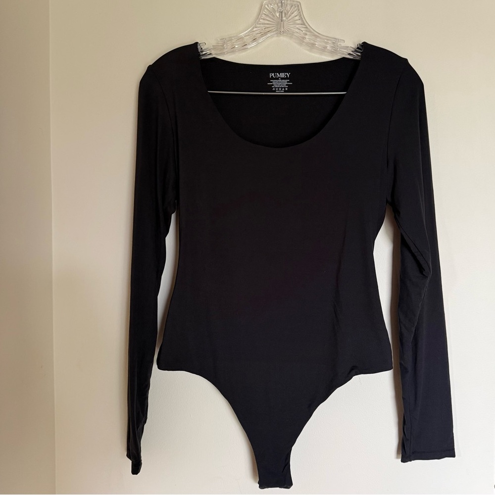 Pumiey Black Long Sleeve Bodysuit